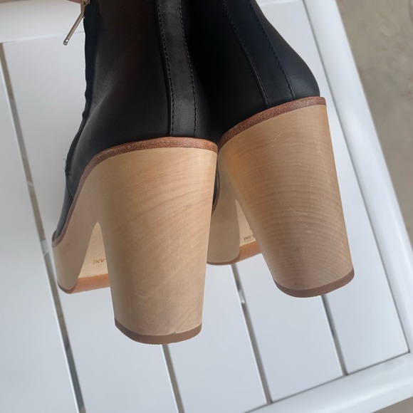 Antonio Melani black leather wood clog boots size 5.5 M - Picture 11 of 16